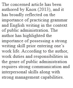 Here's how to get started: Step 1: Watch the video, "How to Write an Annotated Bibliography-7th edition." (It's in this week's Content.) Step 2: Access and then read the article, “Teaching Grammar and Editing in Public Administration: Lessons Learned from